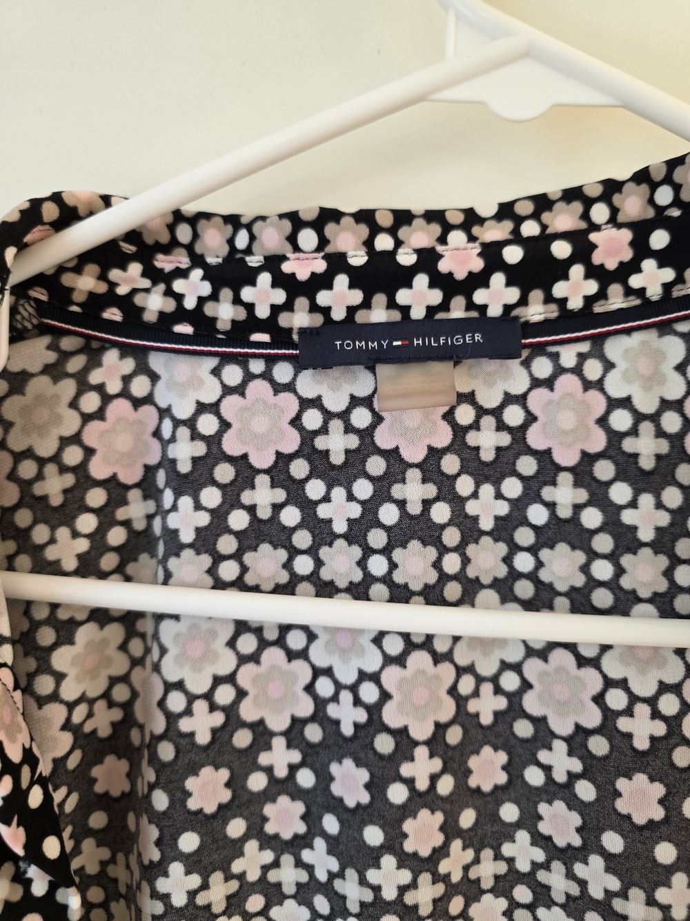 Tommy Hilfiger Black  Top with Pink & White Floral Print